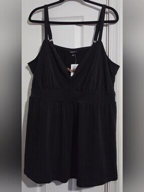 Torrid Black Empire-Waist Babydoll Top